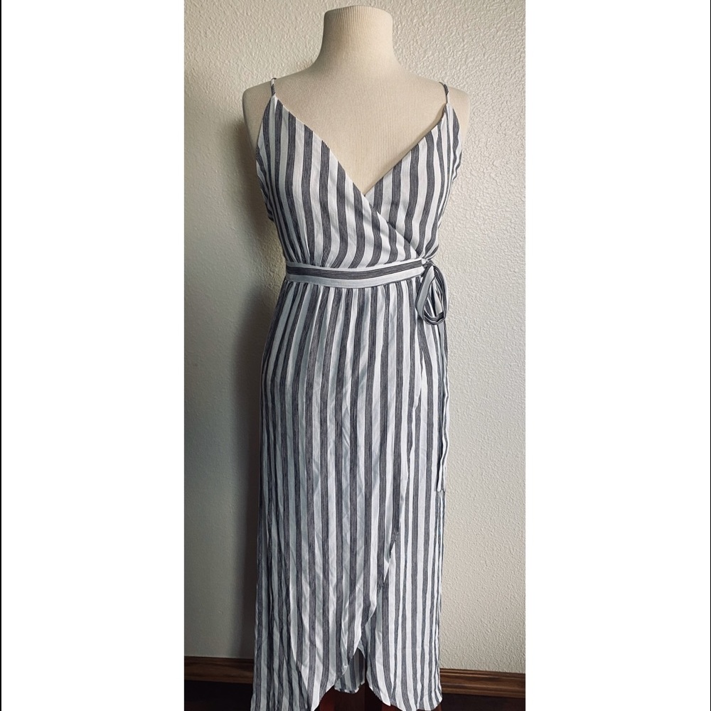 Striped Maxi Wrap dress